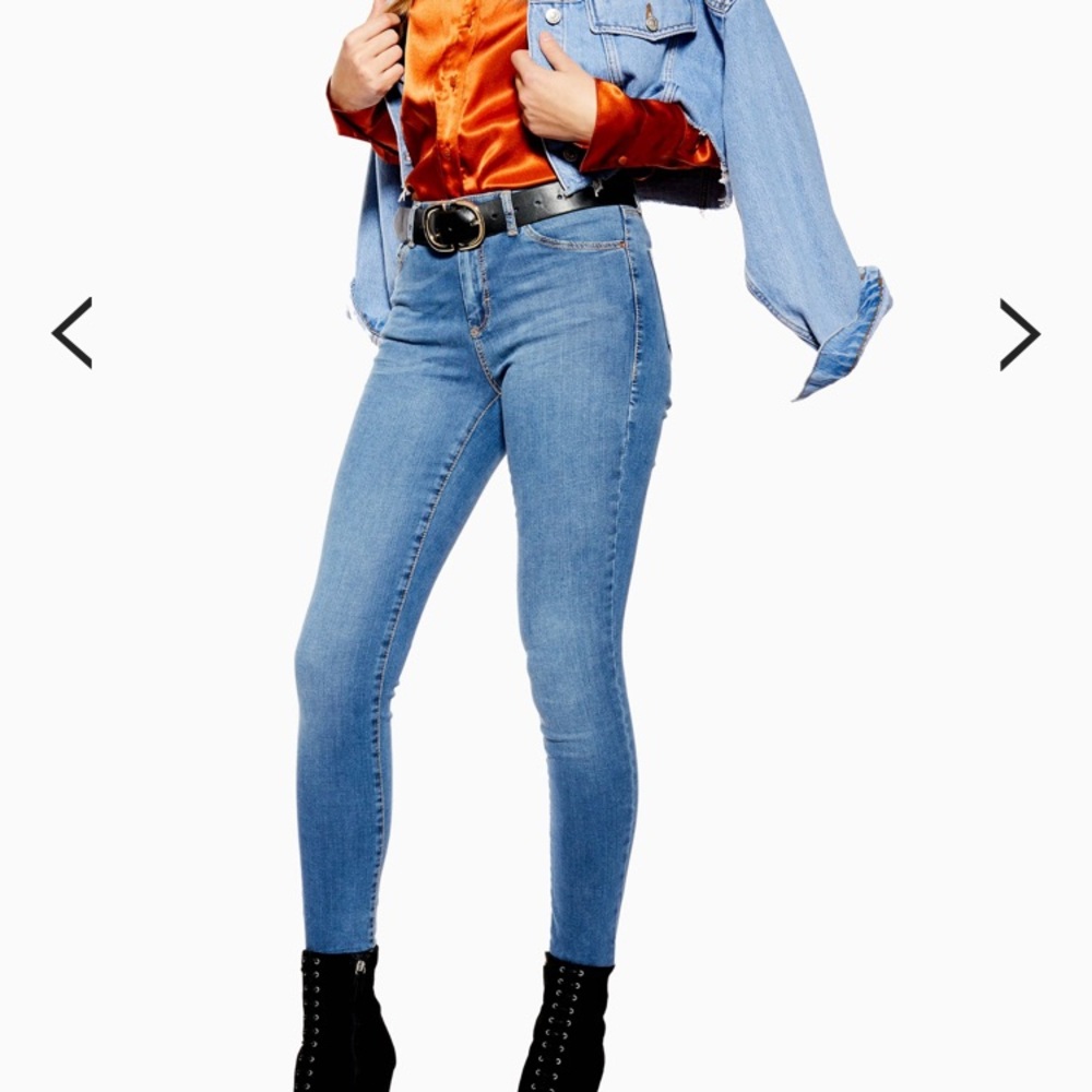 Topshop mid blue leigh jeans